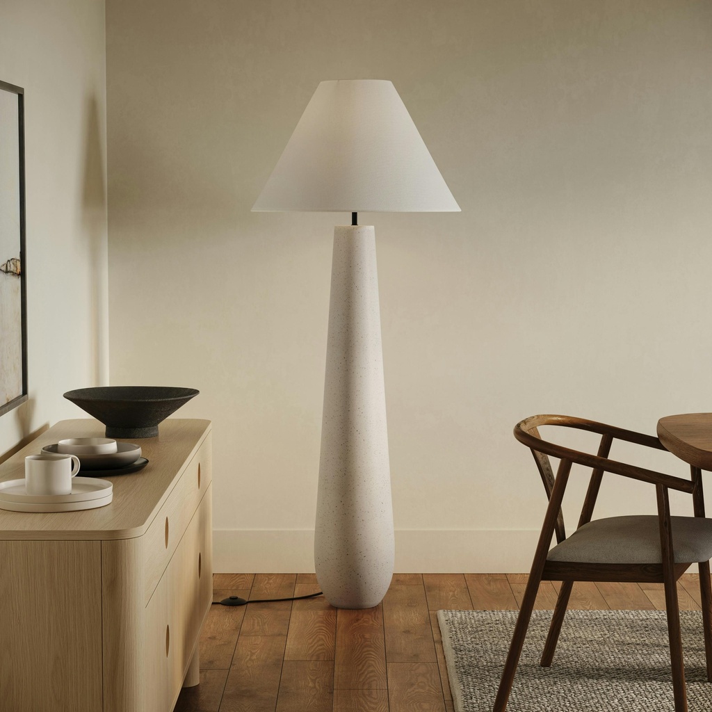 Polar grey plaster coated floor lamp STS