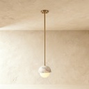 Polaris arabescato marble and gless globe pendant lamp STS