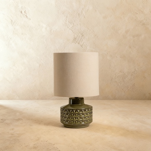 Green glazed reactive ceramic short table lamp STS