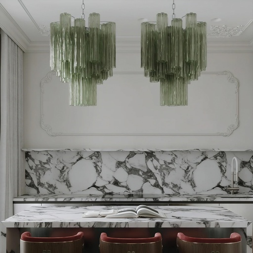 MURANO GREEN CHANDELIER 50*52