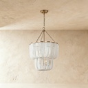 4 light white scalloped chandelier 41*42*51.5