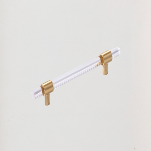 Modern Clear Acrylic Pull With Golden Rings *224