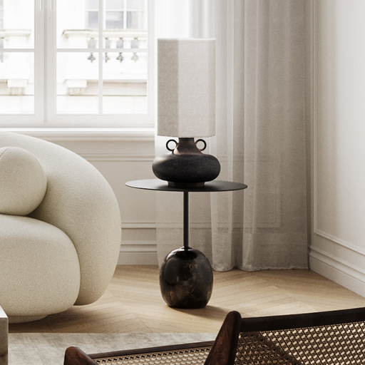 Bronze ceramic and linen table lamp 43.5*34.5*70.5