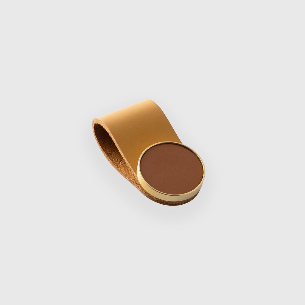 Orange Leather Round Strap Pull 