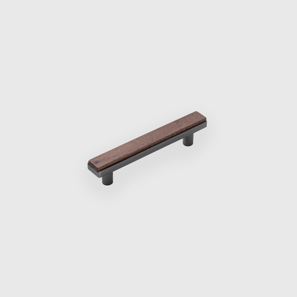 Varnish Walnut Black Steel Wooden Pull *160