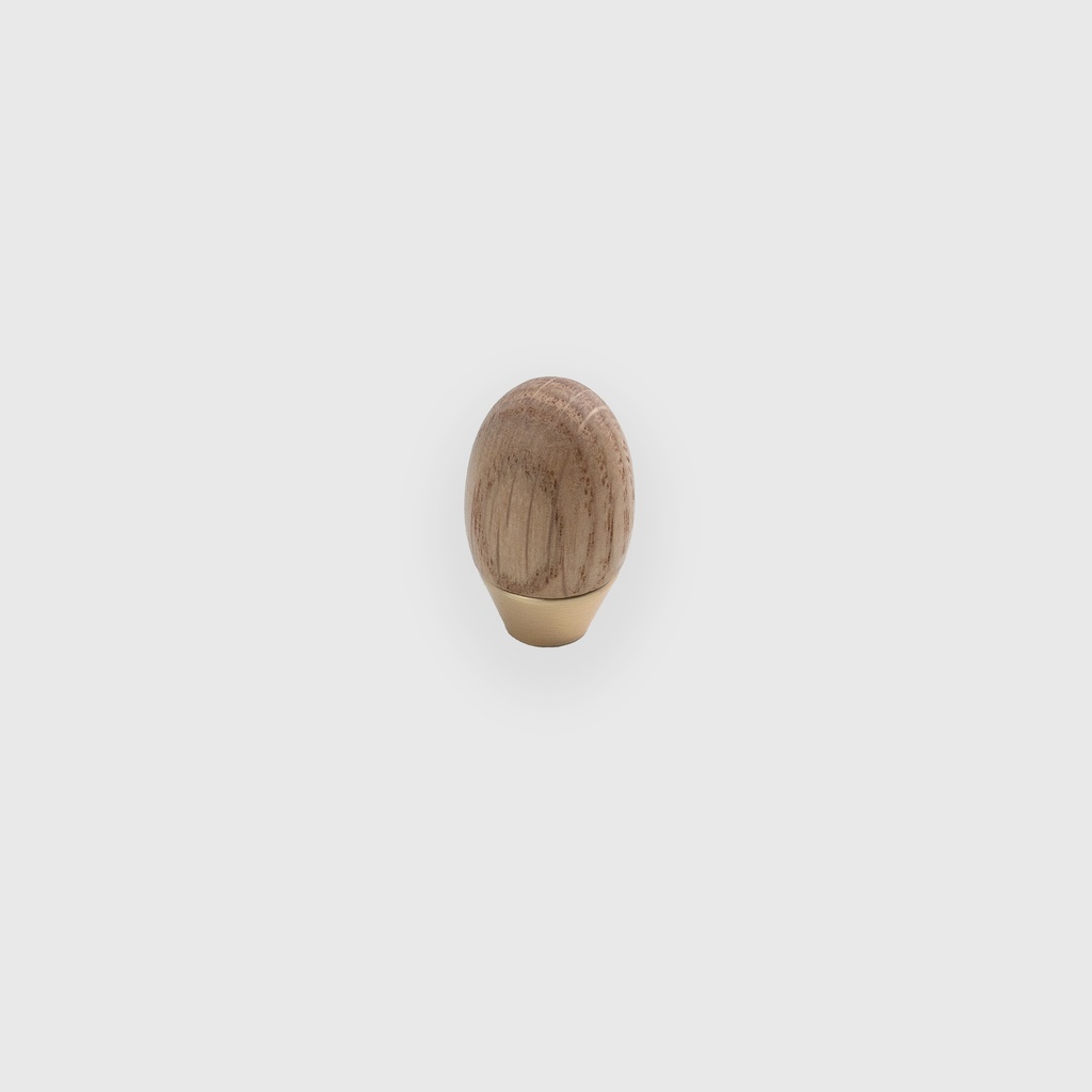 Varnish Oak Black Steel Brushed Knob 