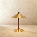 2 light burnished brass mini cone table lamp STS
