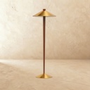 2 light burnished brass cone floor lamp STS