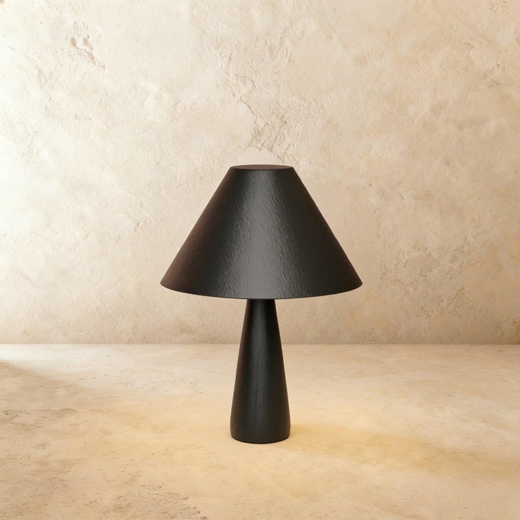 Polar black plaster coated floor lamp STS