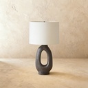 Black hand-formed ceramic large table lamp STS