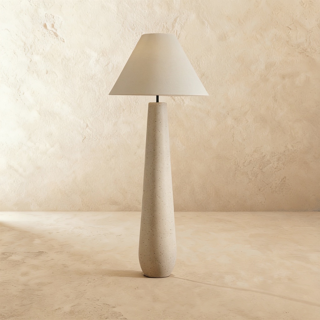 Polar grey plaster coated floor lamp STS