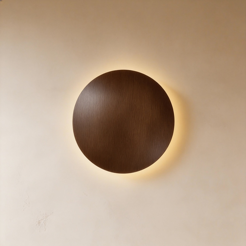 Led adjustable aged brass disc wall lamp STS