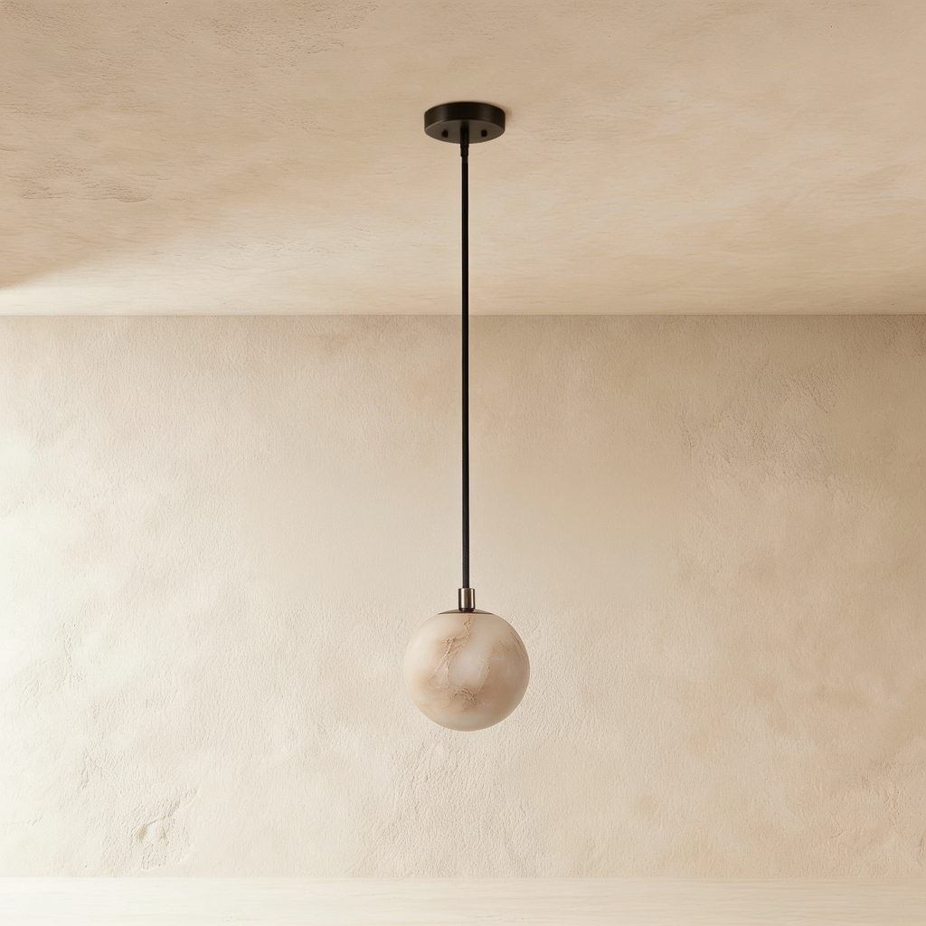 Natural with alabaster and aged bronze wall lamp STS