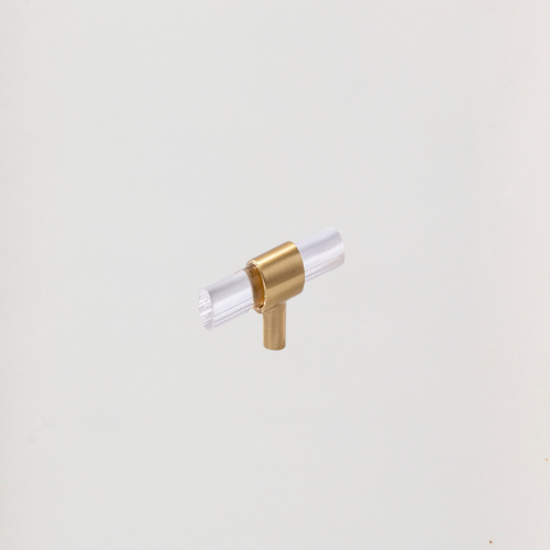 Modern Clear Acrylic T-Handle With Golden Ring 