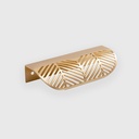 [RTR1010116] Leaf Shape Long Golden Brass Cup Pull 