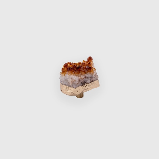 [STN5100040] Agate gemstone brass knob