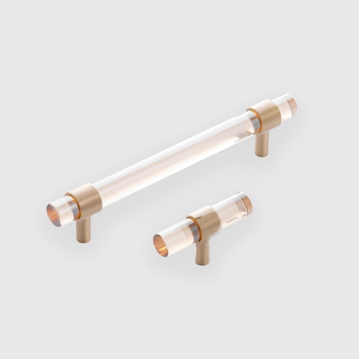 [LJO1301128] Modern Goldish Acrylic Pull With Golden Rings *128