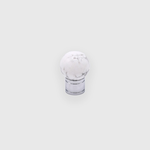 Striped Marble Ball Silver Knob 