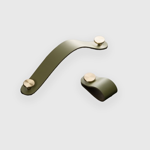 [ART1831060] Olive Green Leather  Strap Knob *60