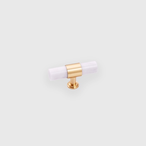 [STN1400060] Stripped Marble Rod With Golden Ring T-Handle 