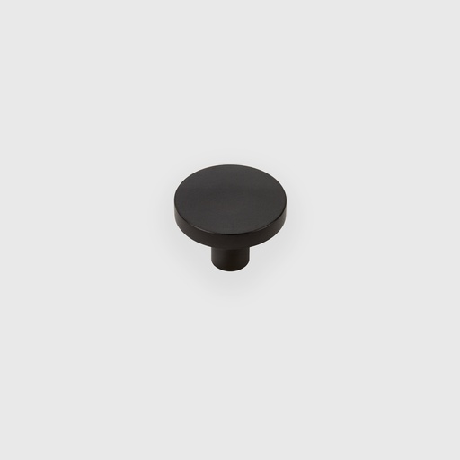 Matt Black Flat Round Knob 