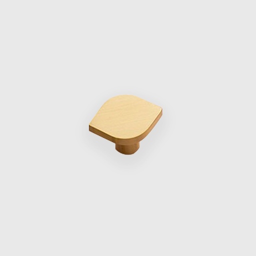 [RTR0002129] Leaf Flat Golden Brass Knob 