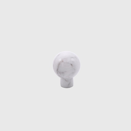 [STN0132633] Striped Matte White Marble Ball Knob 