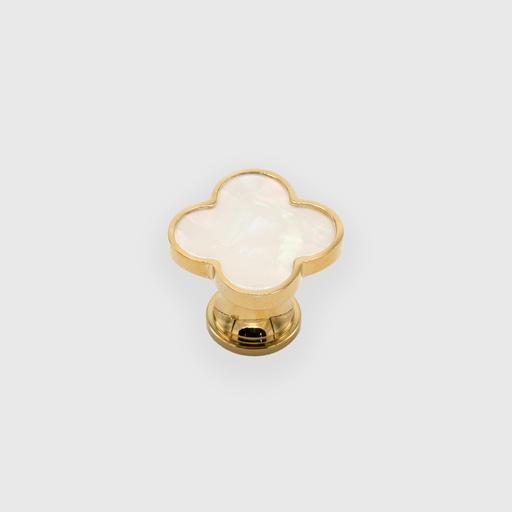 Golden Knob With Oyster White Lucky Clover 