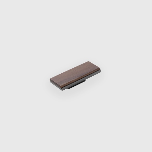[RTR25009332] Varnish Walnut Black Steel Wooden Knob 