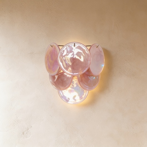 [MRWL0002] Murano rose crystal wall light STS