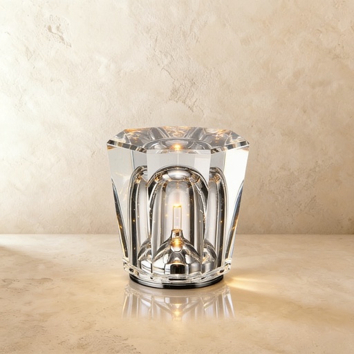 [GLTL0001] Clear crystal cordless rechargeable table lamp STS
