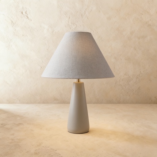 [GLTL0007] Polar grey plaster coated table lamp STS