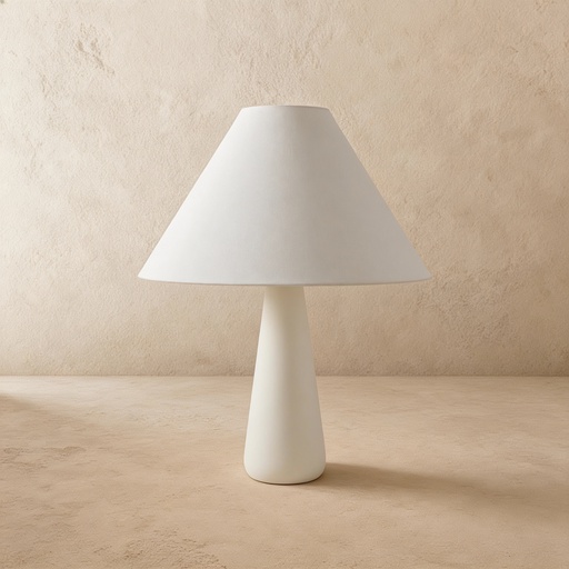 [GLTL0009] Polar ivory plaster coated table lamp STS