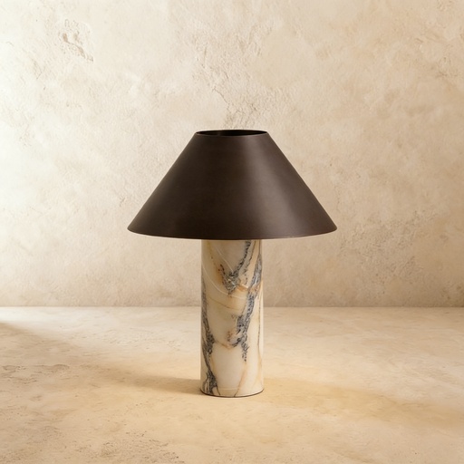 [GLTL0010] Viola calacatta marble cylinder table lamp STS