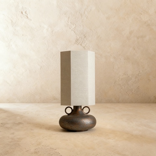 [GLTL0017] Bronze ceramic and linen table lamp 43.5*34.5*70.5