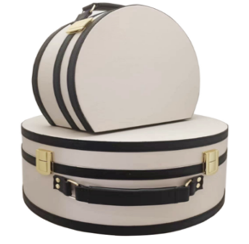 [STR2CRBG001] Black and white double-buckle suitcase STS