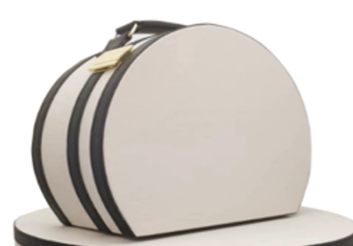 [STR2CRBG002] Black and white double-buckle suitcase STS