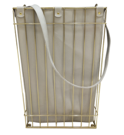 [STR1BSWH001] Off-white trapezoidal frame storage basket STS