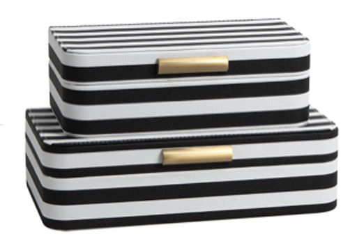 [STR2OSMI001] Black and white striped jewelry box  STS