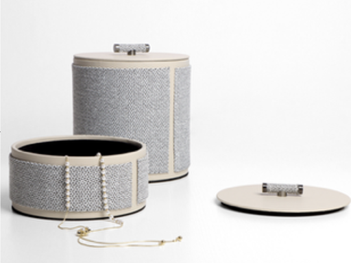 [STR2ROGR001] Beige grey hemp round storage box STS