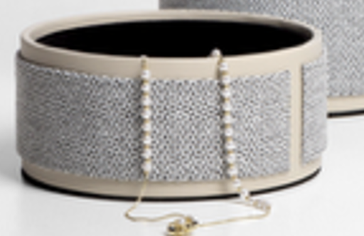 [STR2ROGR002] Beige grey hemp round storage box STS
